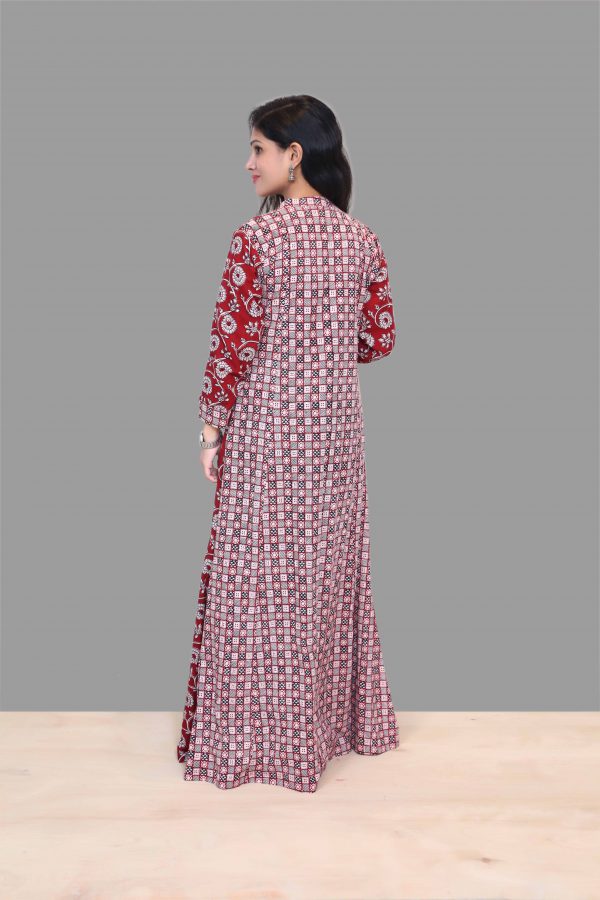 Red Bagh Print - Angrakha Cotton Dress Cum Kurta - Shop Online For Best ...