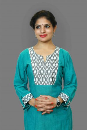 Ethnic Designer Kurti With Having Exclusive Embroidery Work and Mangalagiri  Cotton Used for Women & Girls Having Style of Straight Pattern - Etsy